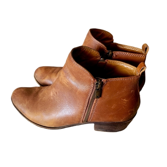 Lucky Brand Conyac Brown Distressed Leather Booties Ankle Boots Size 8.5 Boho - Picture 5 of 11